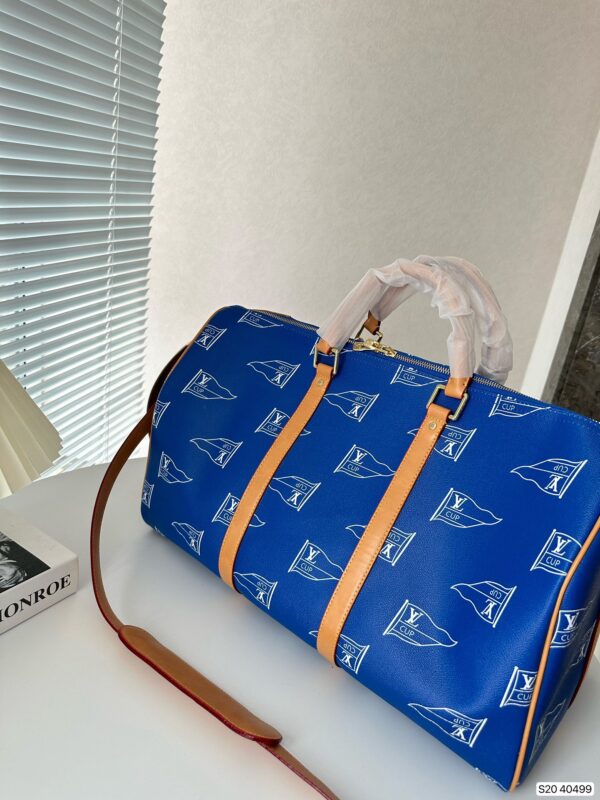 LOUIS VUITTON CUP 1995 KEEPALL 50 BLUE CANVAS HAND BAG - Image 4