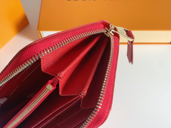 LOUIS VUITTON ZIPPY WALLET MONOGRAM RED 19CM M61864 - Image 4