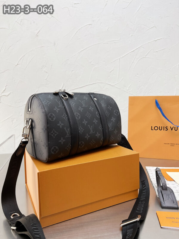 LOUIS VUITTON KEEPALL BANDOULIÈRE 28CM MONOGRAM ECLIPSE BLACK M46271 - Image 4