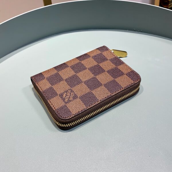 LOUIS VUITTON ZIPPY COIN PURSE DAMIER EBENE BROWN WALLET 11CM N63070 - Image 6