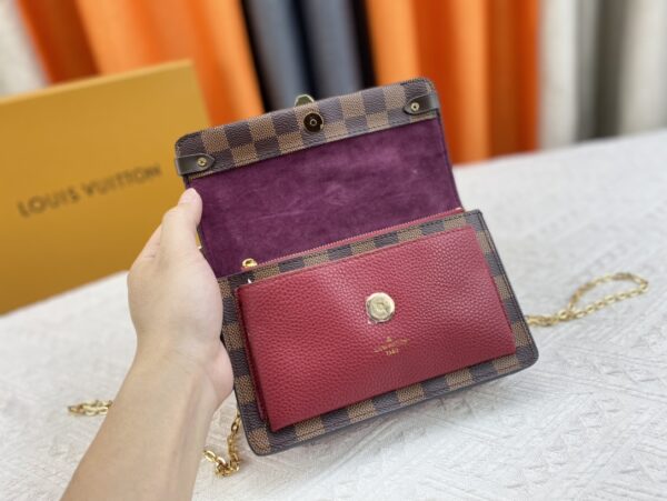 LOUIS VUITTON VAVIN CHAIN WALLET RED BORDEAUX 19CM N40109 - Image 5