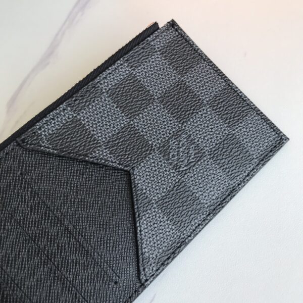 LOUIS VUITTON COIN CARD HOLDER BLACK AND GREY 14.5CM N64038 - Image 5