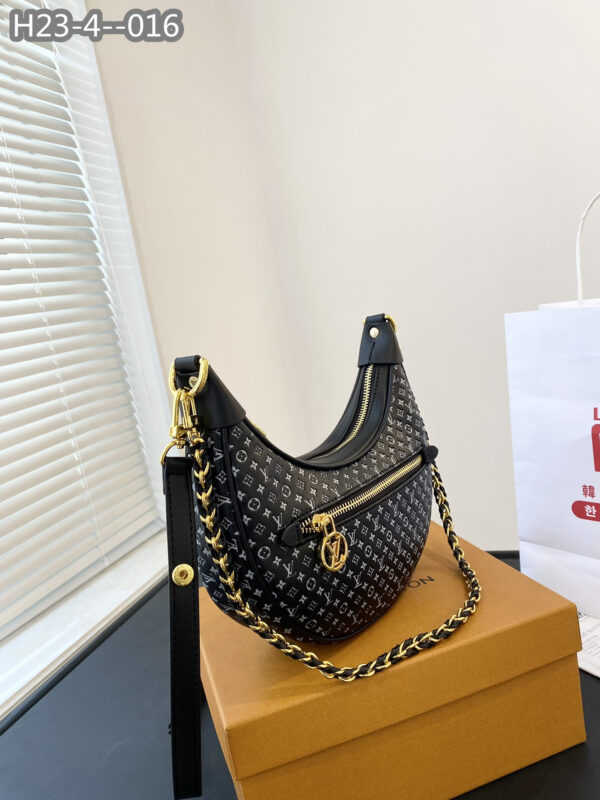 LOUIS VUITTON LOOP BAGUETTE BAG BLACK AND WHITE 23CM M22591 - Image 5