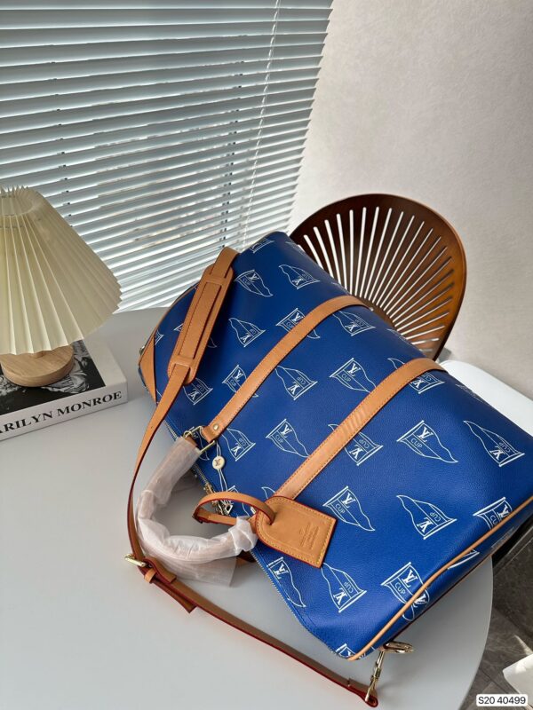 LOUIS VUITTON CUP 1995 KEEPALL 50 BLUE CANVAS HAND BAG - Image 5