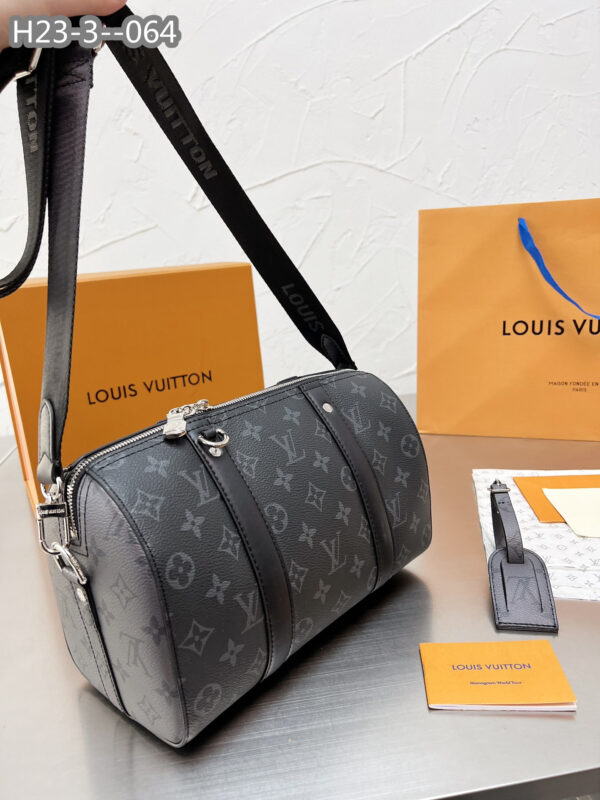 LOUIS VUITTON KEEPALL BANDOULIÈRE 28CM MONOGRAM ECLIPSE BLACK M46271 - Image 5