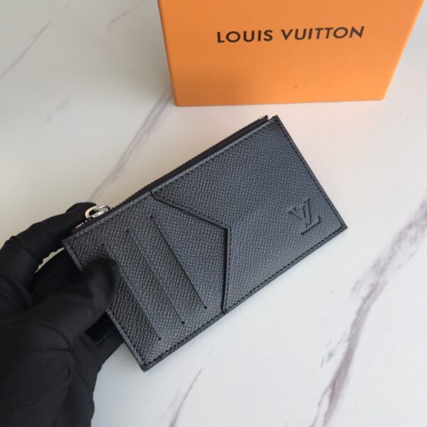 LOUIS VUITTON COIN CARD HOLDER TAIGA LEATHER BLACK 14.5CM M62914 - Image 5