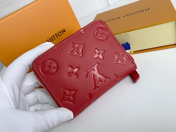 LOUIS VUITTON ZIPPY COIN PURSE MONOGRAM EMPREINTE RED 11CM M60067 - Image 6