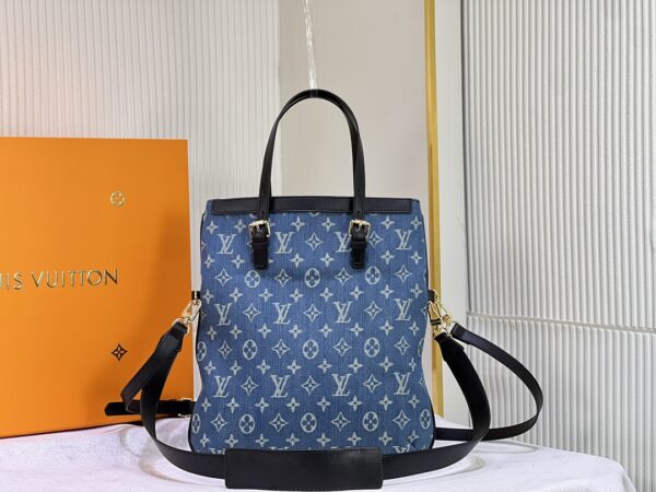 LOUIS VUITTON NAVY BLUE MONOGRAM FRANCOISE BAG 32CM - Image 7