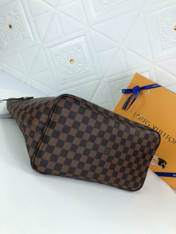 LOUIS VUITTON DAMIER EBENE NEVERFULL MM BROWN AND LIGHT PINK 32CM N41603 - Image 7