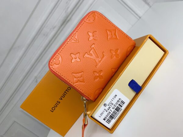 LOUIS VUITTON ZIPPY COIN PURSE MONOGRAM EMPREINTE ORANGE 11CM M60067 - Image 7