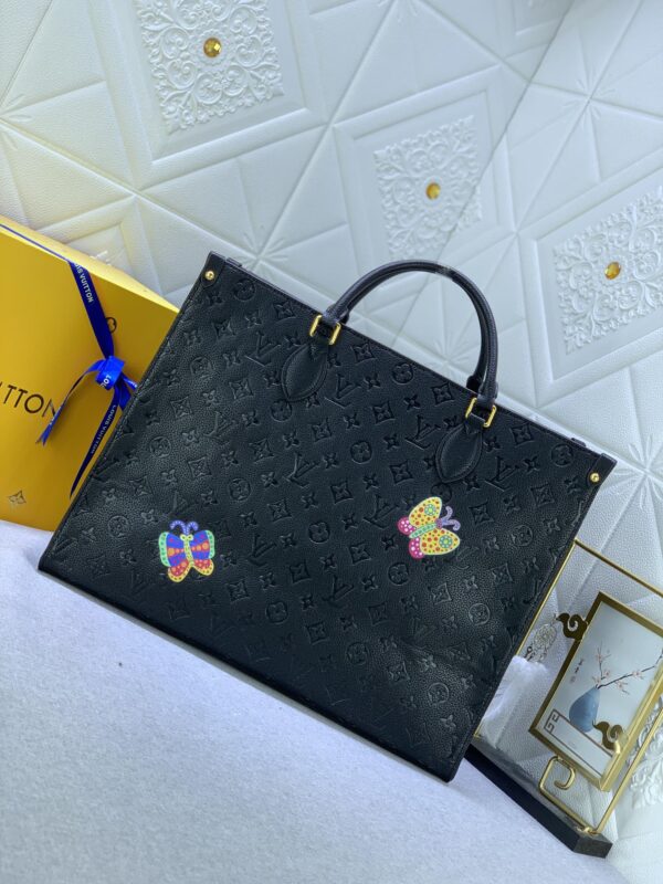 LOUIS VUITTON x YK ON THE GO MM WITH FLOWER MARQUETRY IN BLACK 41CM M46416 - Image 8