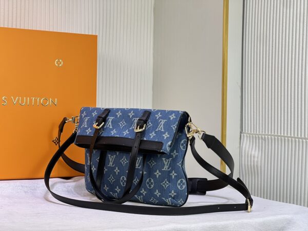 LOUIS VUITTON NAVY BLUE MONOGRAM FRANCOISE BAG 32CM - Image 8