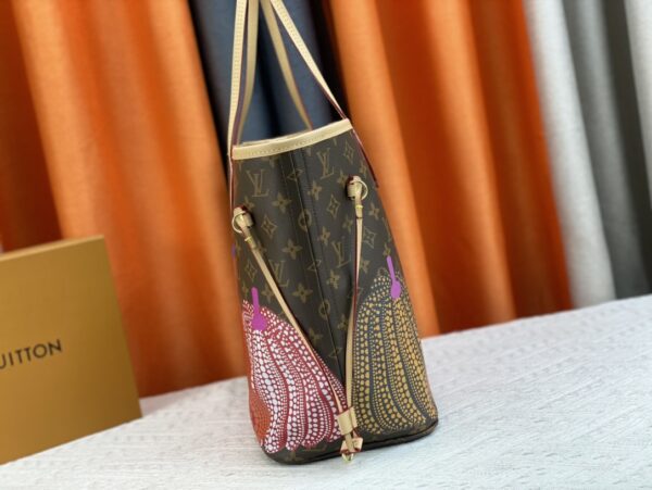 LOUIS VUITTON x YK MM NEVERFULL ORANGE YELLOW AND PINK 31CM CUSTOMS M46381 - Image 6