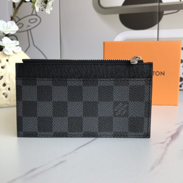 LOUIS VUITTON COIN CARD HOLDER BLACK AND GREY 14.5CM N64038 - Image 8