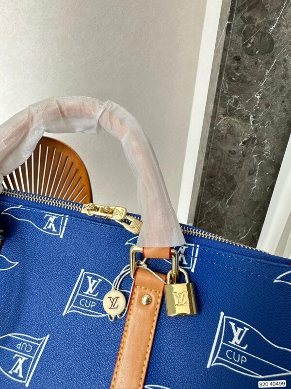 LOUIS VUITTON CUP 1995 KEEPALL 50 BLUE CANVAS HAND BAG - Image 8