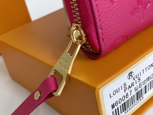 LOUIS VUITTON ZIPPY COIN PURSE MONOGRAM EMPREINTE DARK PINK 11CM M60067 - Image 8