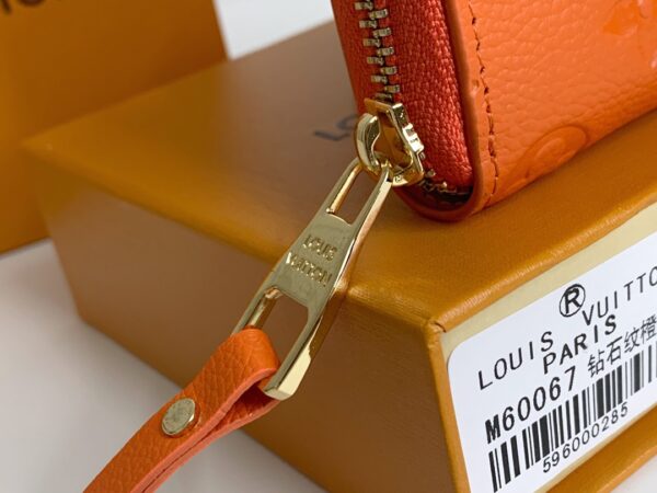 LOUIS VUITTON ZIPPY COIN PURSE MONOGRAM EMPREINTE ORANGE 11CM M60067 - Image 8