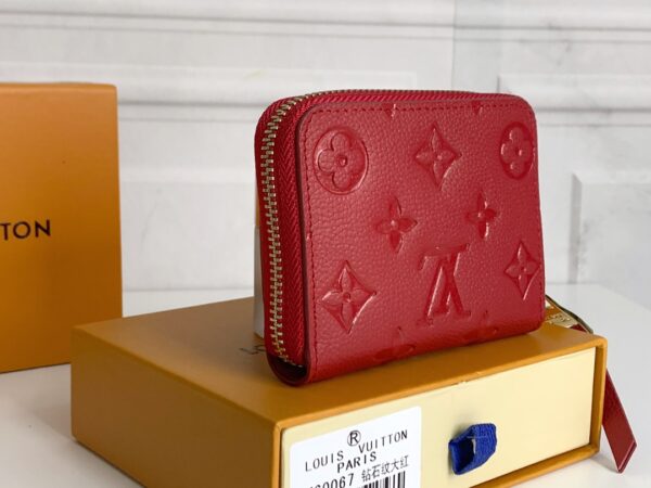 LOUIS VUITTON ZIPPY COIN PURSE MONOGRAM EMPREINTE RED 11CM M60067 - Image 8