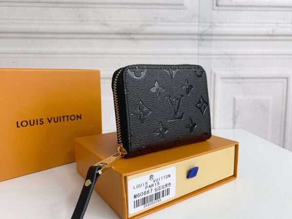 LOUIS VUITTON ZIPPY COIN PURSE MONOGRAM EMPREINTE BLACK 11CM M60067 - Image 8