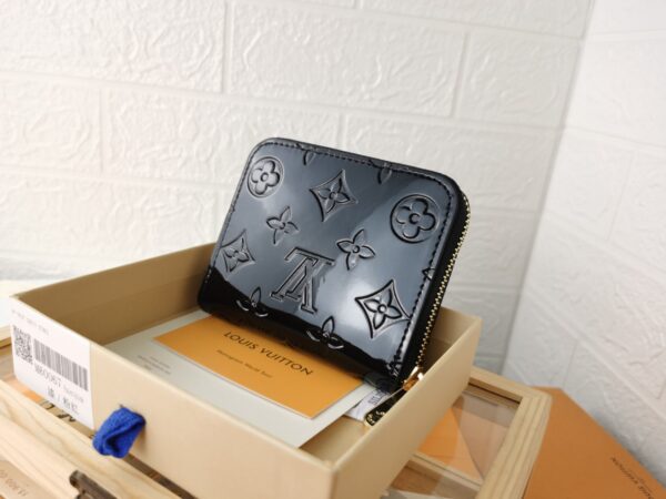 LOUIS VUITTON VERNI ZIPPY COIN BLACK WALLET 11CM M61231 - Image 6