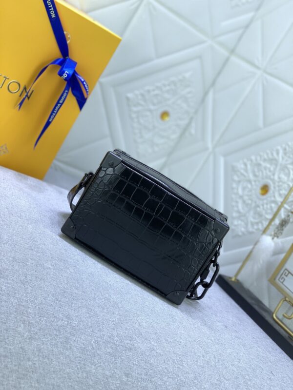 LOUIS VUITTON MINI SOFT TRUNK CROCODILIAN BLACK LEATHER 18.5CM N80956 - Image 8