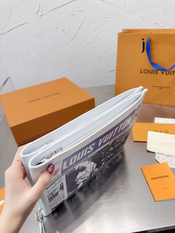 LOUIS VUITTON NEWSPAPER POUCH WHITE 33CM M80849 - Image 7
