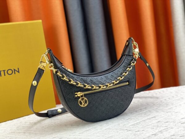 LOUIS VUITTON LOOP BAGUETTE BAG BLACK 23CM M22591 - Image 9