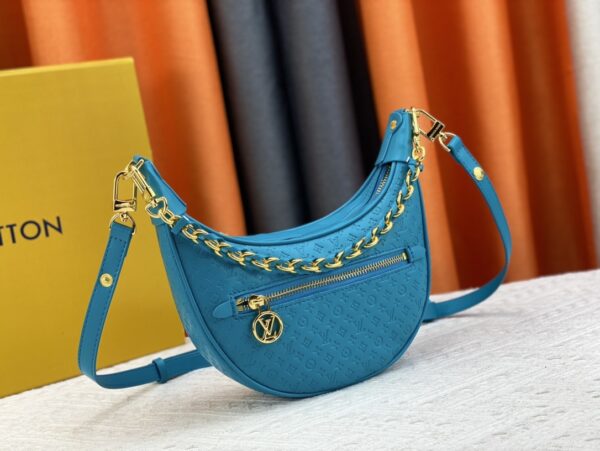 LOUIS VUITTON LOOP BAGUETTE BAG BLUE 23CM M22593 - Image 8
