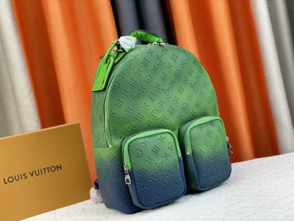 LOUIS VUITTON MULTIPOCKET BACKPACK GREEN AND BLUE 40CM M59690 - Image 9