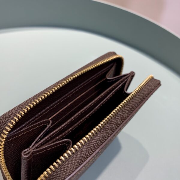 LOUIS VUITTON ZIPPY COIN PURSE DAMIER EBENE BROWN WALLET 11CM N63070 - Image 9