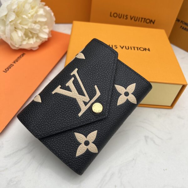LOUIS VUITTON VICTORINE WALLET BLACK AND BEIGE 12CM M80968 - Image 8