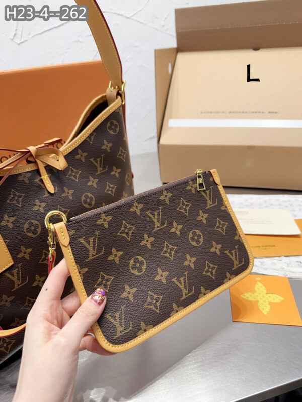 LOUIS VUITTON CARRYALL PM BROWN LINE MONOGRAM CANVAS 30CM M46203 - Image 9