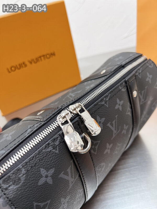 LOUIS VUITTON KEEPALL BANDOULIÈRE 28CM MONOGRAM ECLIPSE BLACK M46271 - Image 9