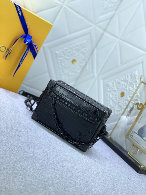 LOUIS VUITTON MINI SOFT TRUNK CROCODILIAN BLACK LEATHER 18.5CM N80956 - Image 9