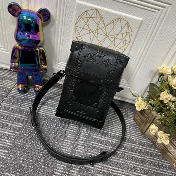 LOUIS VUITTON VERTICAL TRUNK BLACK LEATHER 17.5CM M82070 - Image 9