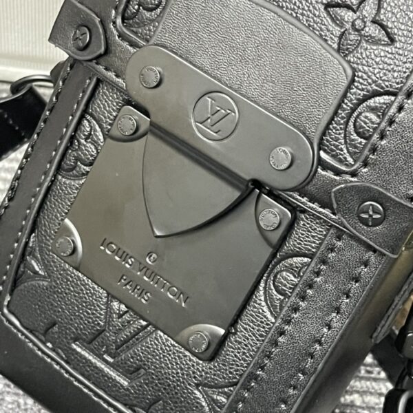 LOUIS VUITTON VERTICAL TRUNK BLACK LEATHER 17.5CM M82070 - Image 4
