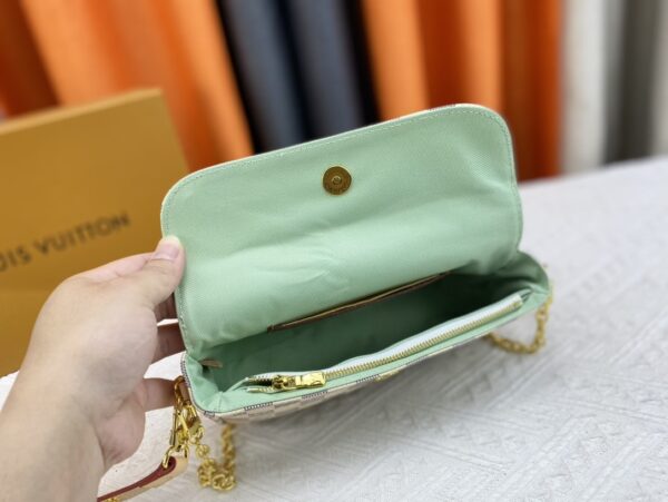 LOUIS VUITTON IVY WALLET ON CHAIN BAG DAMIER EBENE BEIGE M81911 - Image 9