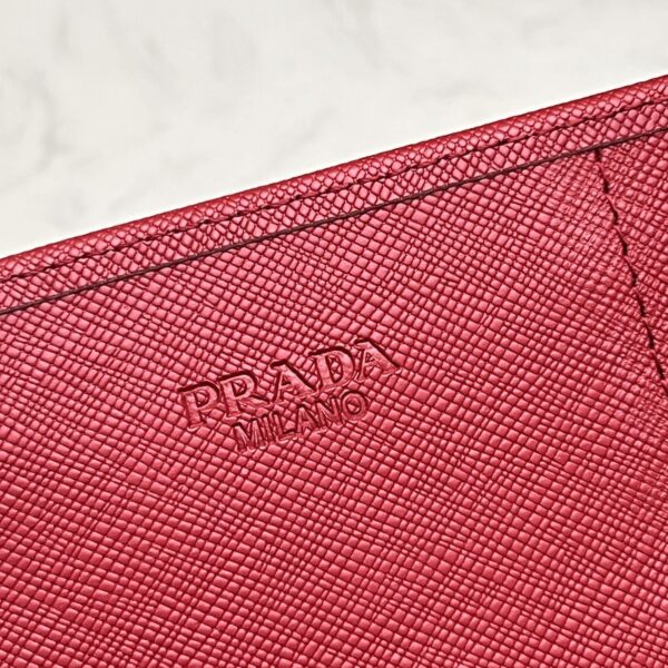 PRADA SAFFIANO LUX LEATHER FLAP CONTINENTAL RED WALLET 19CM - Image 3