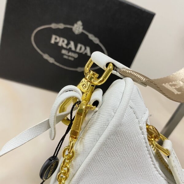 PRADA RE EDITION 2005 SAFFIANO LEATHER SHOULDER BAG WHITE 1BH204 NZVF02ENVV2M - Image 3