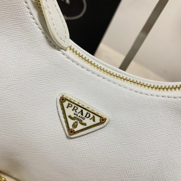 PRADA RE EDITION 2005 SAFFIANO LEATHER SHOULDER BAG WHITE 1BH204 NZVF02ENVV2M - Image 4