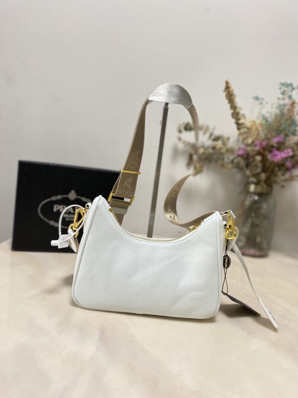 PRADA RE EDITION 2005 SAFFIANO LEATHER SHOULDER BAG WHITE 1BH204 NZVF02ENVV2M - Image 6