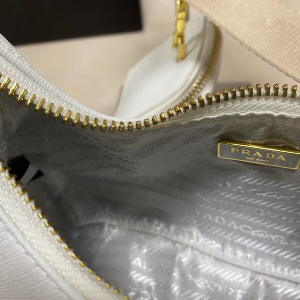 PRADA RE EDITION 2005 SAFFIANO LEATHER SHOULDER BAG WHITE 1BH204 NZVF02ENVV2M - Image 7