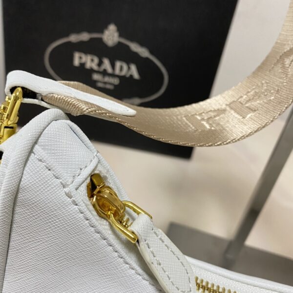 PRADA RE EDITION 2005 SAFFIANO LEATHER SHOULDER BAG WHITE 1BH204 NZVF02ENVV2M - Image 9