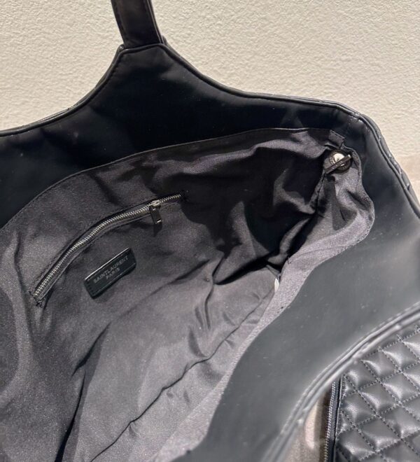 SAINT LAURENT ICARE SHOPPING BAG IN QUILTED BLACK SILVER 40CM - Image 4