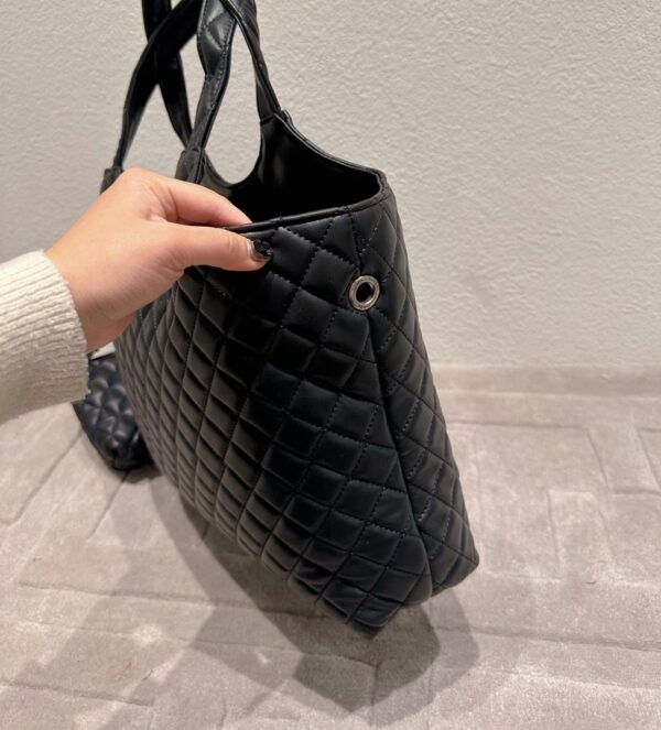 SAINT LAURENT ICARE SHOPPING BAG IN QUILTED BLACK SILVER 40CM - Image 2