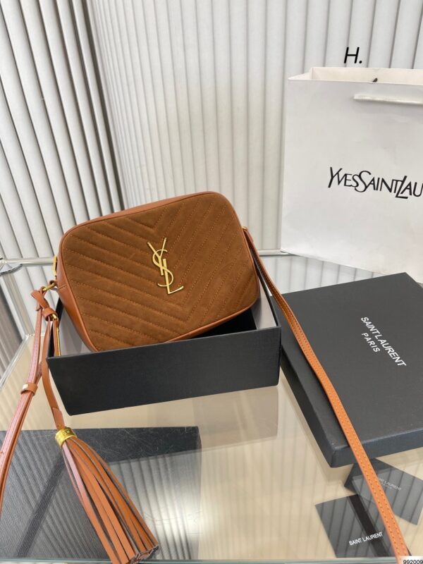 SAINT LAURENT LOU CAMERA BAG IN QUILTED SUEDE AND SMOOTH LEATHER 7152321S7R77761 - Image 3