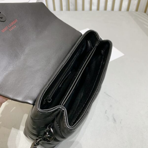 SAINT LAURENT LOULOU TOY STRAP BAG IN QUILTED Y LEATHER WITH BLACK HARDWARE - Image 4