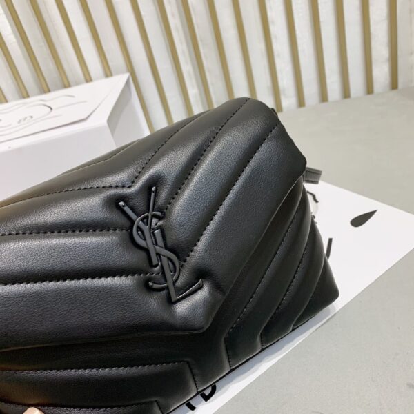 SAINT LAURENT LOULOU TOY STRAP BAG IN QUILTED Y LEATHER WITH BLACK HARDWARE - Image 6