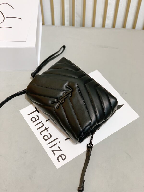 SAINT LAURENT LOULOU TOY STRAP BAG IN QUILTED Y LEATHER WITH BLACK HARDWARE - Image 8