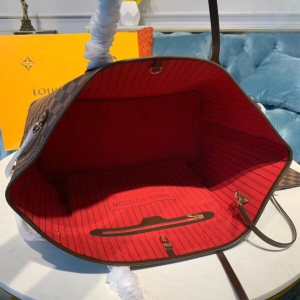 LOUIS VUITTON DAMIER EBENE NEVERFULL GM 39CM RED N41357 - Image 2